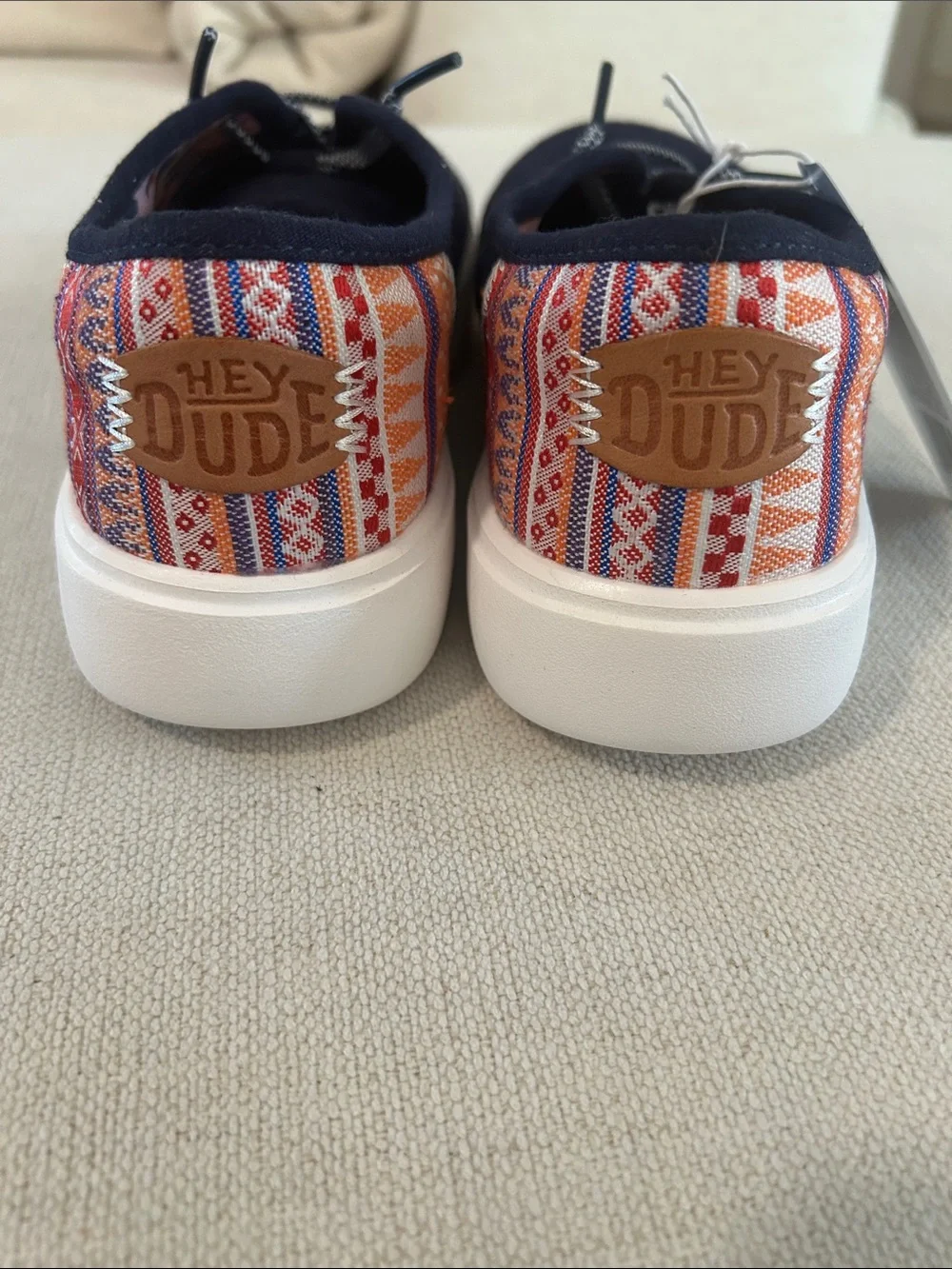 Hey Dude Conway Craft Linen Casual Sneakers from Finish Line, Navy, Size 7, NWT
